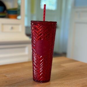 ⭐️ Starbucks 2021 Red Jeweled Holiday 24 oz Venti Cold Cup - Limited Edition